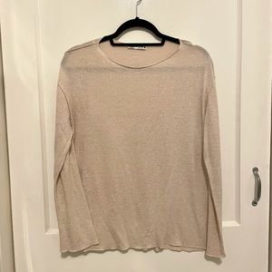 Zara light pink sweater/long sleeve shirt
